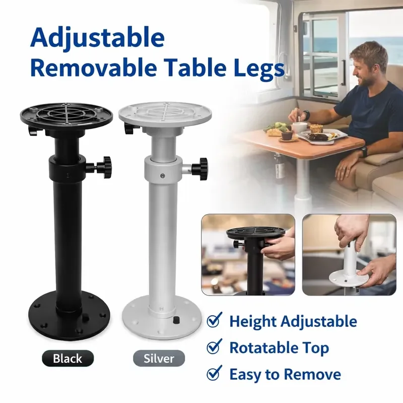 Height Adjustable Luxury Caravan Table Legs with HWHongRV Alloy Retractable Brackets for Caravan and Van Dining Tables