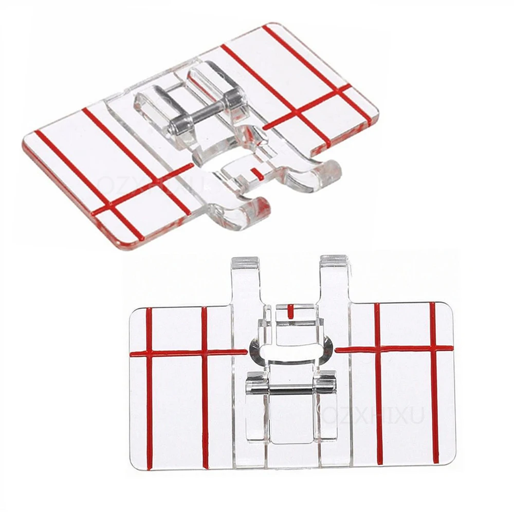 4 PCS 1/4 Inch Plastic Clear Parallel Stitch Presser Foot for Low Shank Janome Singer Juki Brother Sewing Machine Accessories ﻿