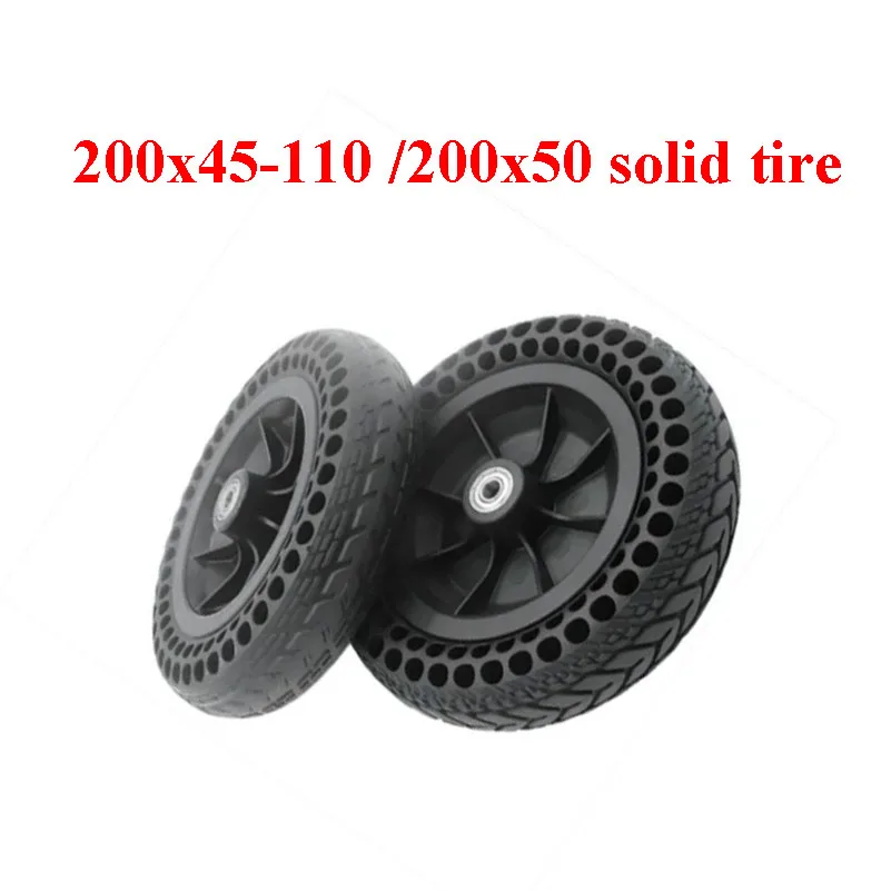 200x45-110  200x50 Solid Tire with Hub for Electric Scooter Wheelchair Non-Pneumatic Honeycomb Inner Diameter 8mm Wheel