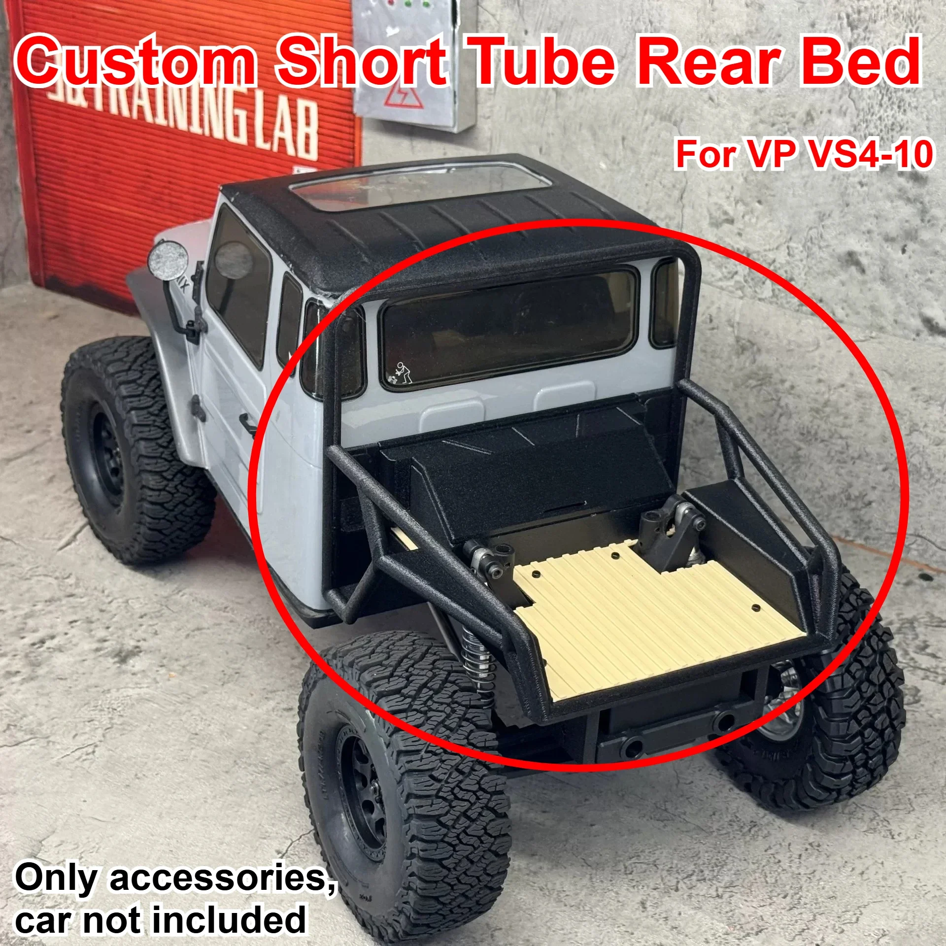 1/10 RC Crawler For VP VS4-10 Vehicle Competition Short Tube Rear Bed Custom Model Number Decorative Styling Decor Upgrade Parts