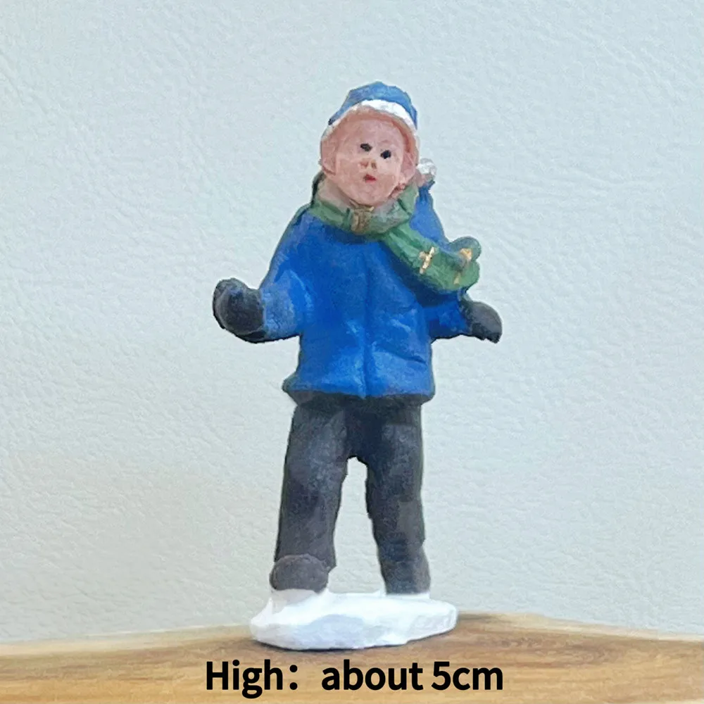 Winter Kids Miniature Figurine Fridge Magnet, Resin Snow Scene Souvenir, Gift & Collectible