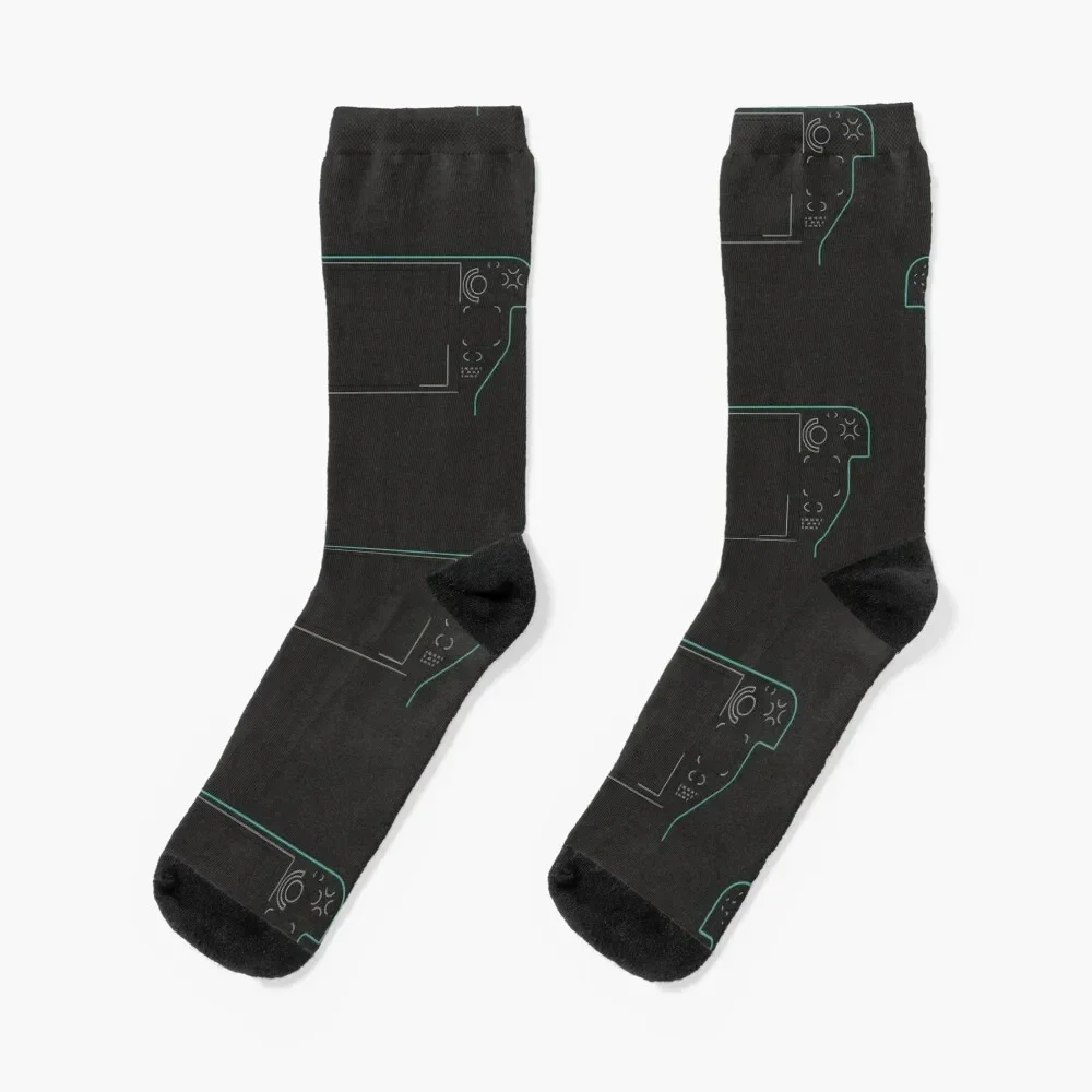 

Steam Deck Illustration - Cyan Socks crazy men cotton high quality Stockings man fashionable Boy Child Socks Women's