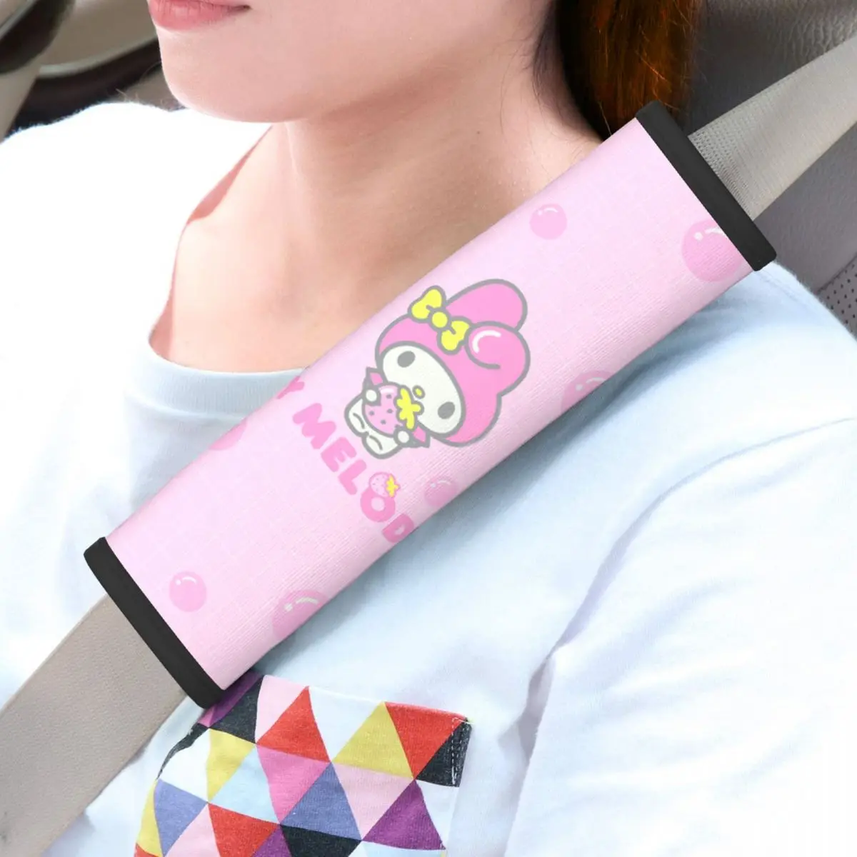 Sanrio My Melody Cute Soft Auto Seat Belt Cover for a More Comfortable Driving 2 PCS Seatbelt Shoulder Pad for All Cars Trucks