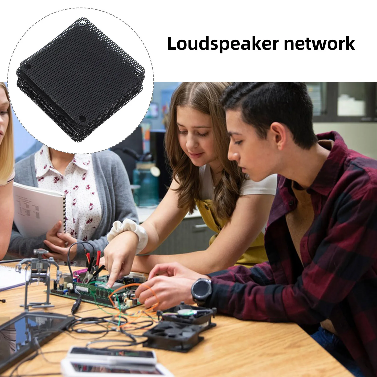 

10pcs 7x7cm Computer Case Dust PVC Mesh Net Cooler Hardware Efficient Breathable Design Easy Install Speaker Grille Protector PC
