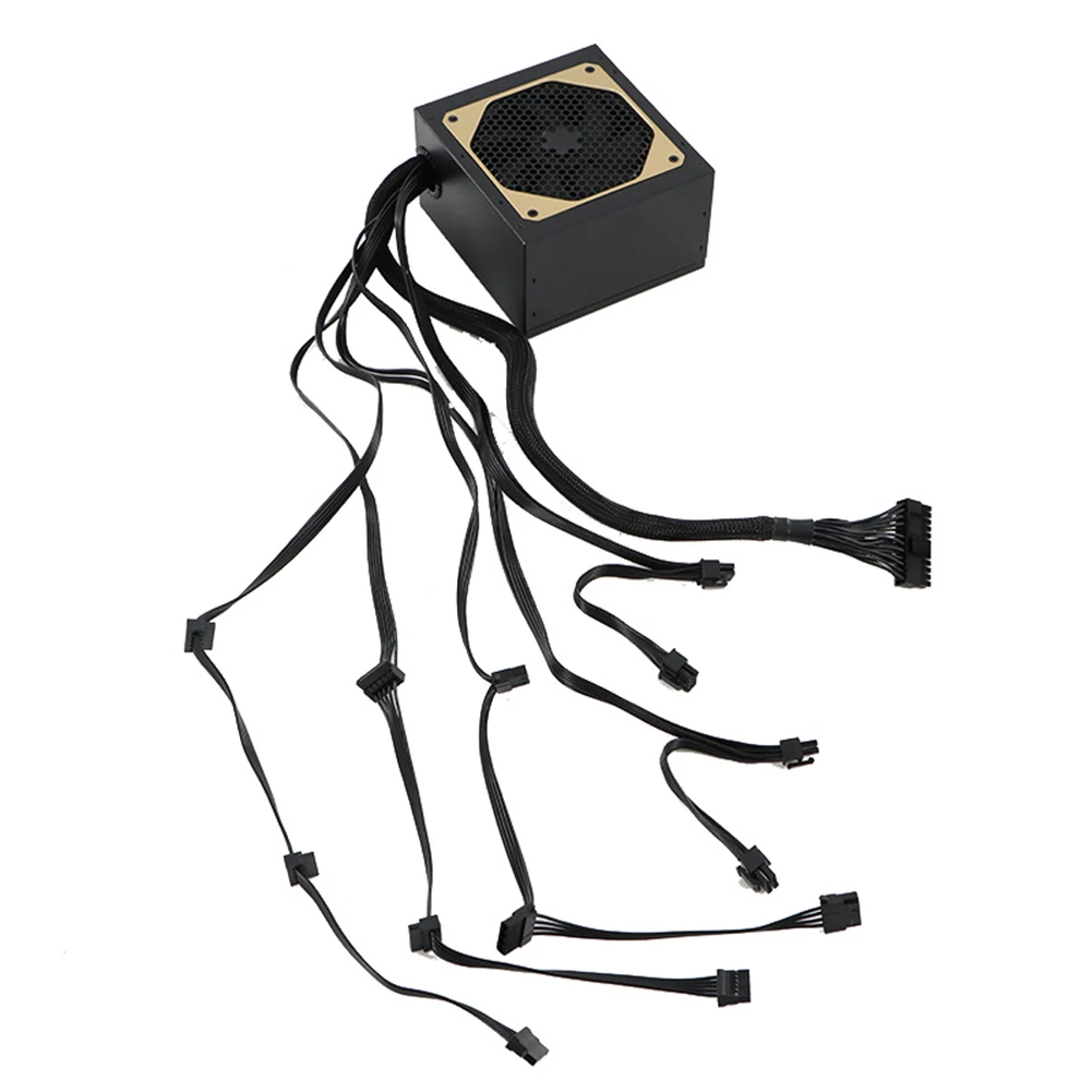 ATX وحدة PSU الألعاب الصامتة الكمبيوتر الطاقة وحدة المعالجة المركزية ميناء 2 4 + 4Pin وحدة امدادات الطاقة 6SATA بطاقة الرسومات 6 + 2Pin إلى 6 + 2Pin للكمبيوتر المكتبي