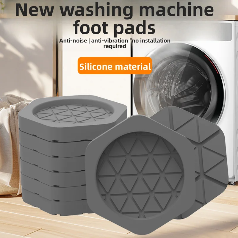 Anti-Slip Silent Shockproof Washing Machine Foot Pads - Durable Non-Slip Stabilizer for Appliance Movement Prevention