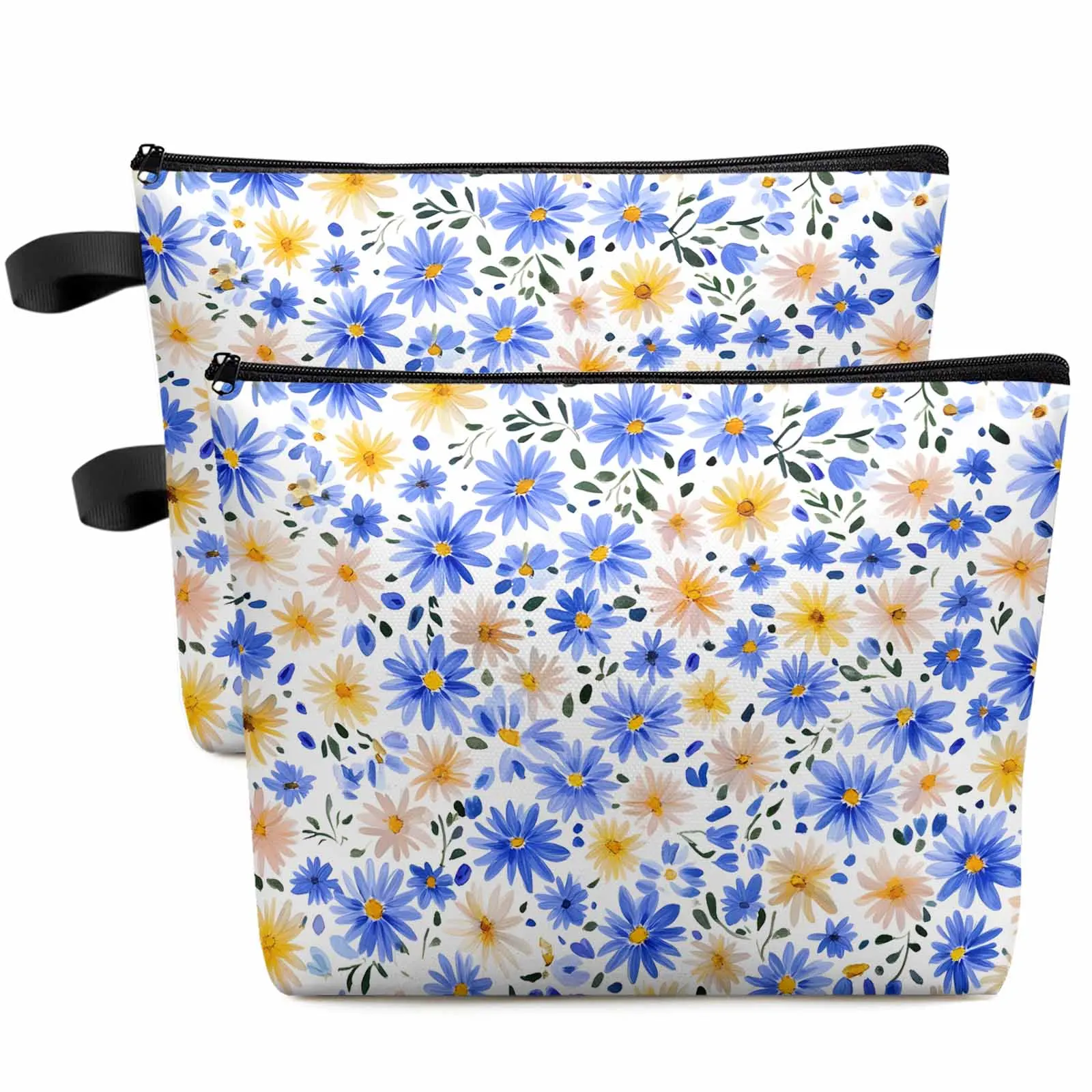 

Vintage Spring Daisy Flowers Makeup Bag Pouch Travel Essentials Lady Women Cosmetic Bags Toilet Organizer Storage Pencil Case