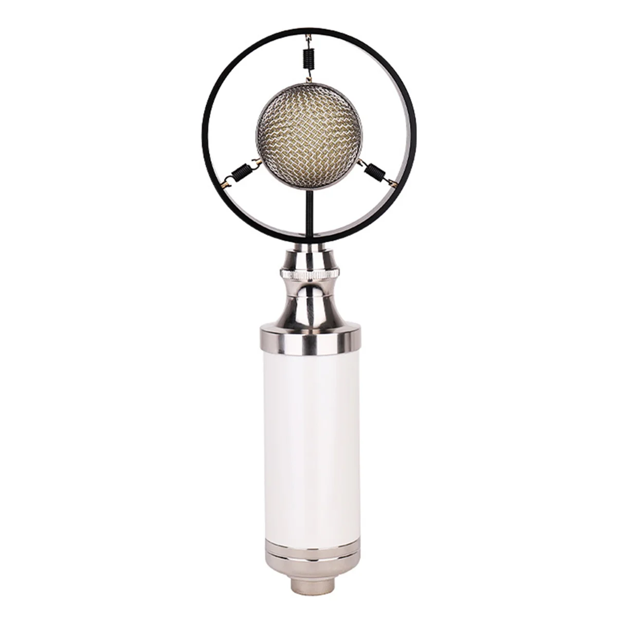 Professional Condenser Wired Vintage Recording Studio Microphone for Live Broadcast White