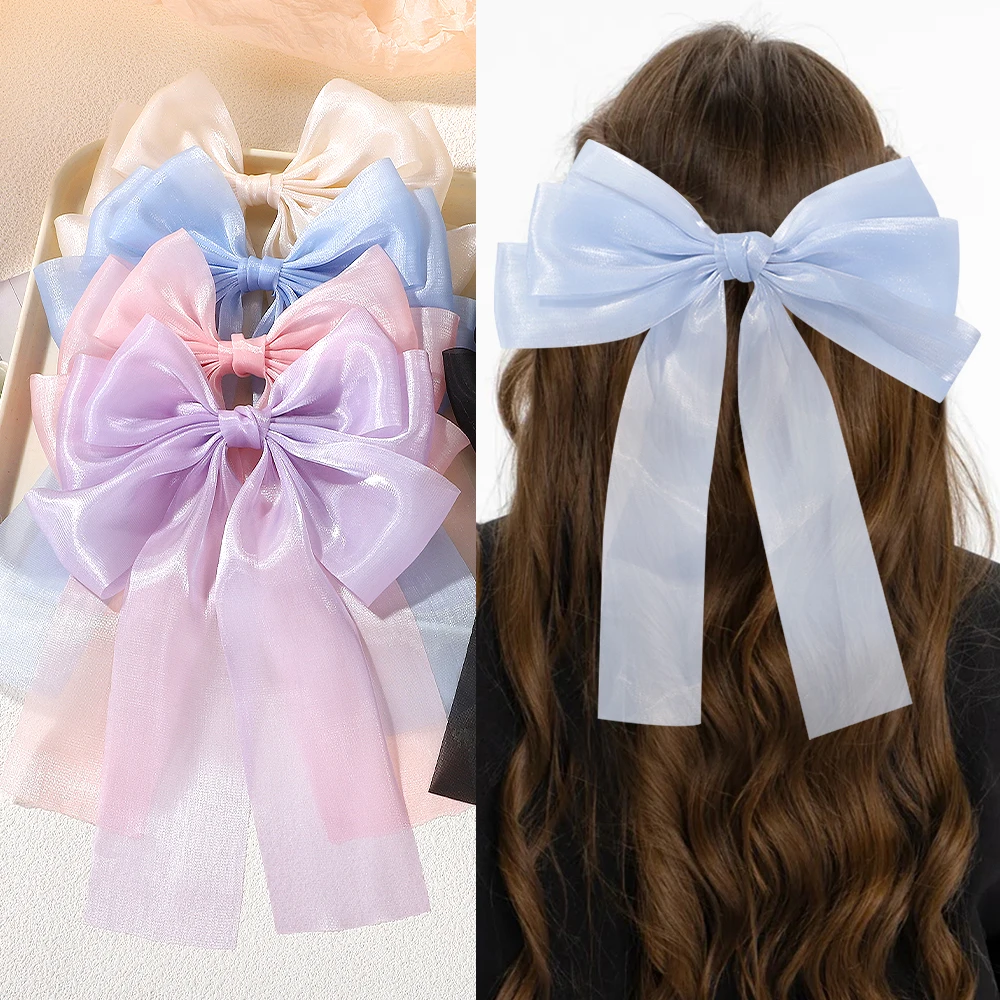 

1pcs Organza Bow Hair Clips for Girls Bowknot Ribbon Barrette Elegante Hairpin Boutique Headwear Hair Accessories Gifts