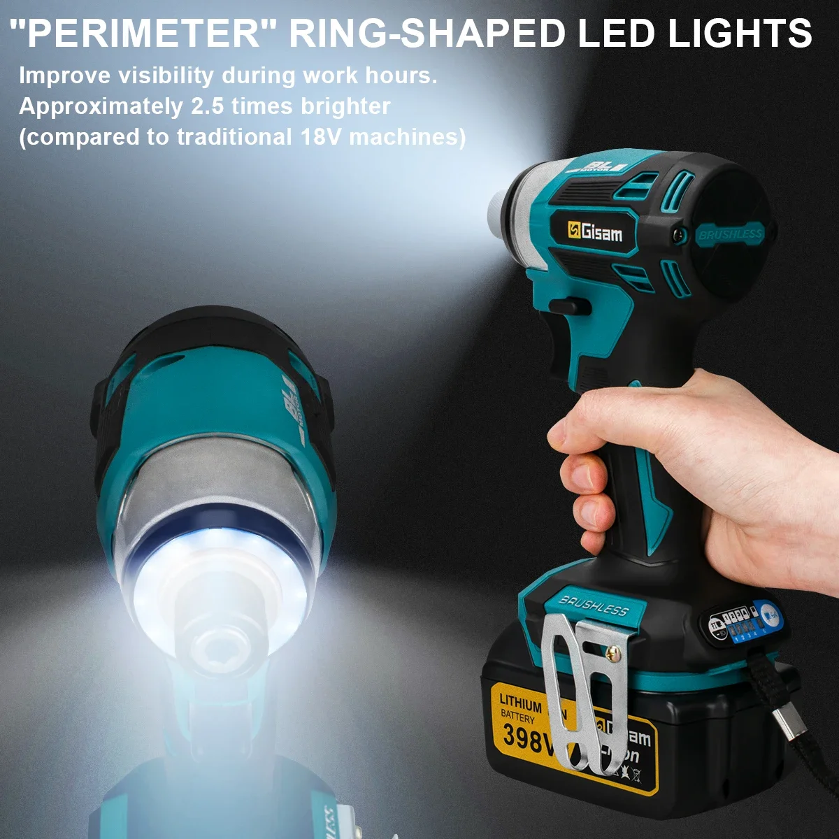 Draadloze Elektrische Slagschroevendraaier 688nm Elektrisch Gereedschap Oplaadbare Borstelloze Moersleutel Driver Kit 3-led Licht Voor Makita 18