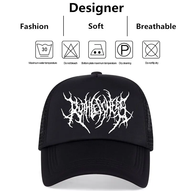 2024 New Hip Hop Unisex Hat New Embroidery Gothic Street Punk Frauen Baseball Cap Men Adjstable Pure Black Sports Women Caps