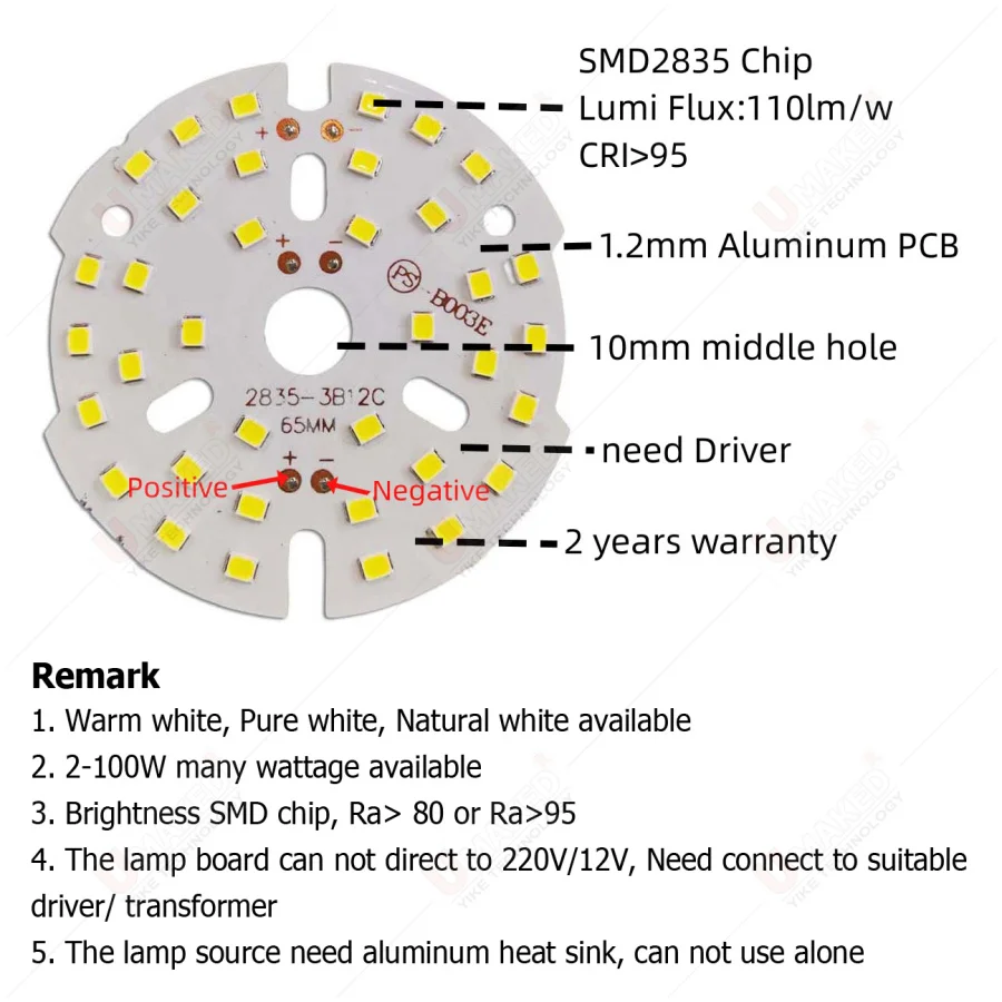 Imagem -05 - Led Downlight Fonte de Painel Branco Smd 2835 Lâmpada do Teto Faça Você Mesmo Luz Interior 95 Smd2835 24w 36w 3000k Lâmpada 4500k