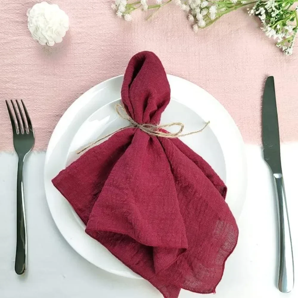 For 10 PCS Sky Blue Cotton Gauze Terry Cloth 32*32cm Wedding Decoration Daily Use Dinner Tea Towel