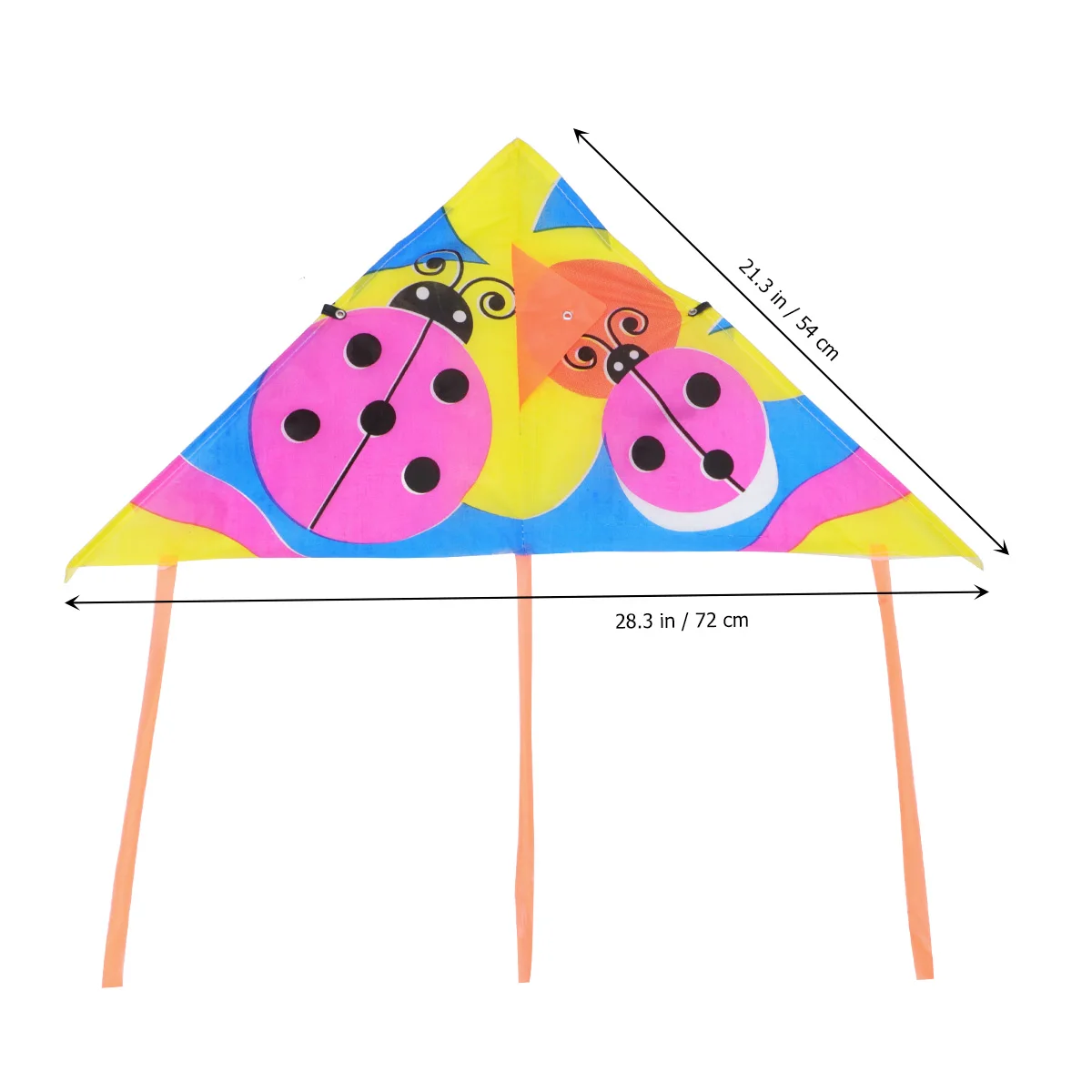 Cerf-volant coupe-vent de 60Cm, 10 pièces, Triangle d'extérieur volant pour enfants, hibou brillant, conception coccinelle, tissu en soie, sans cordon inclus