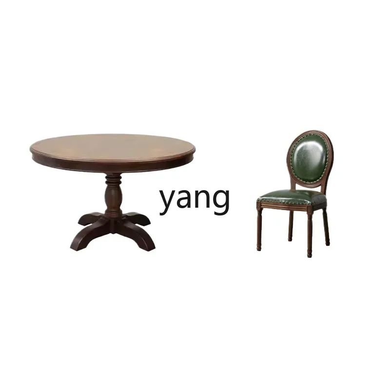 

CX Solid Wood 1.2 M Household round Table Dining Room Furniture round Table Dining Tables and Chairs Set