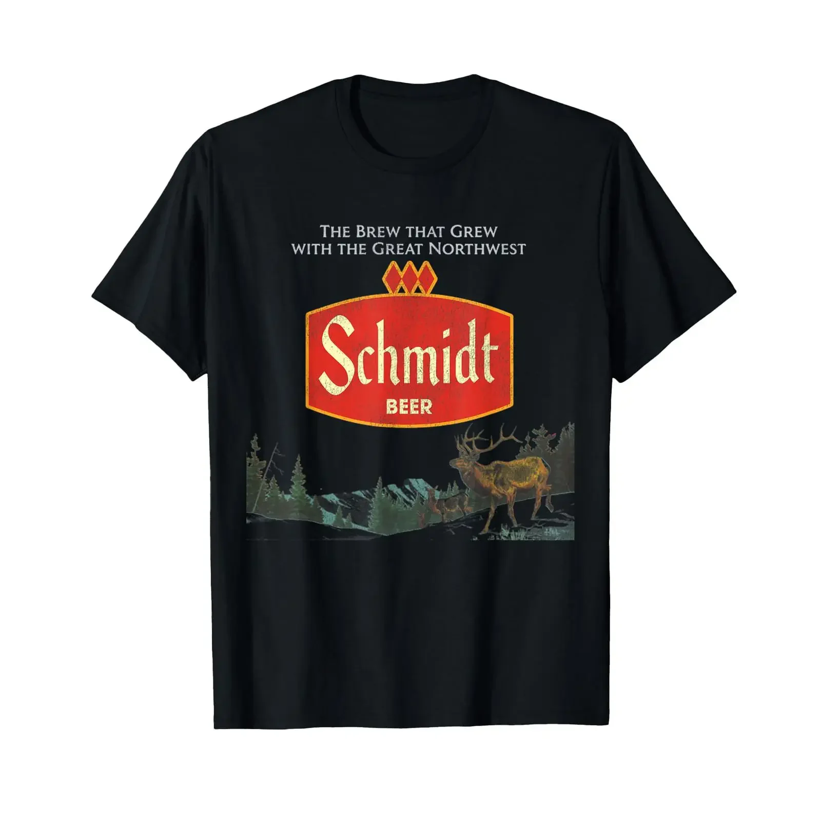 Beer Schmidt Retro Defunct Nature Scene T Shirt vintage Washed designer clothes Versatile streetwear graphic fashion Breathable