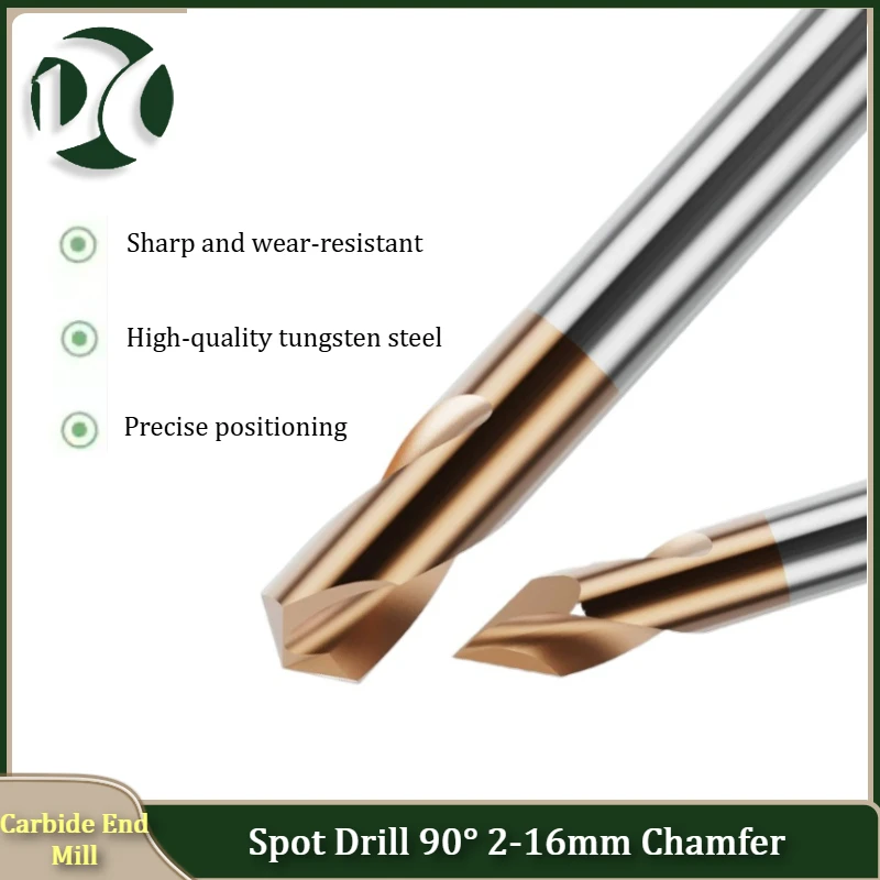 

Spot Drill 90° 2-16mm Chamfer Mill Center Bit CNC Router Bit Milling Cutter Carbide End Mill Aluminum steel Metal Milling Cutter