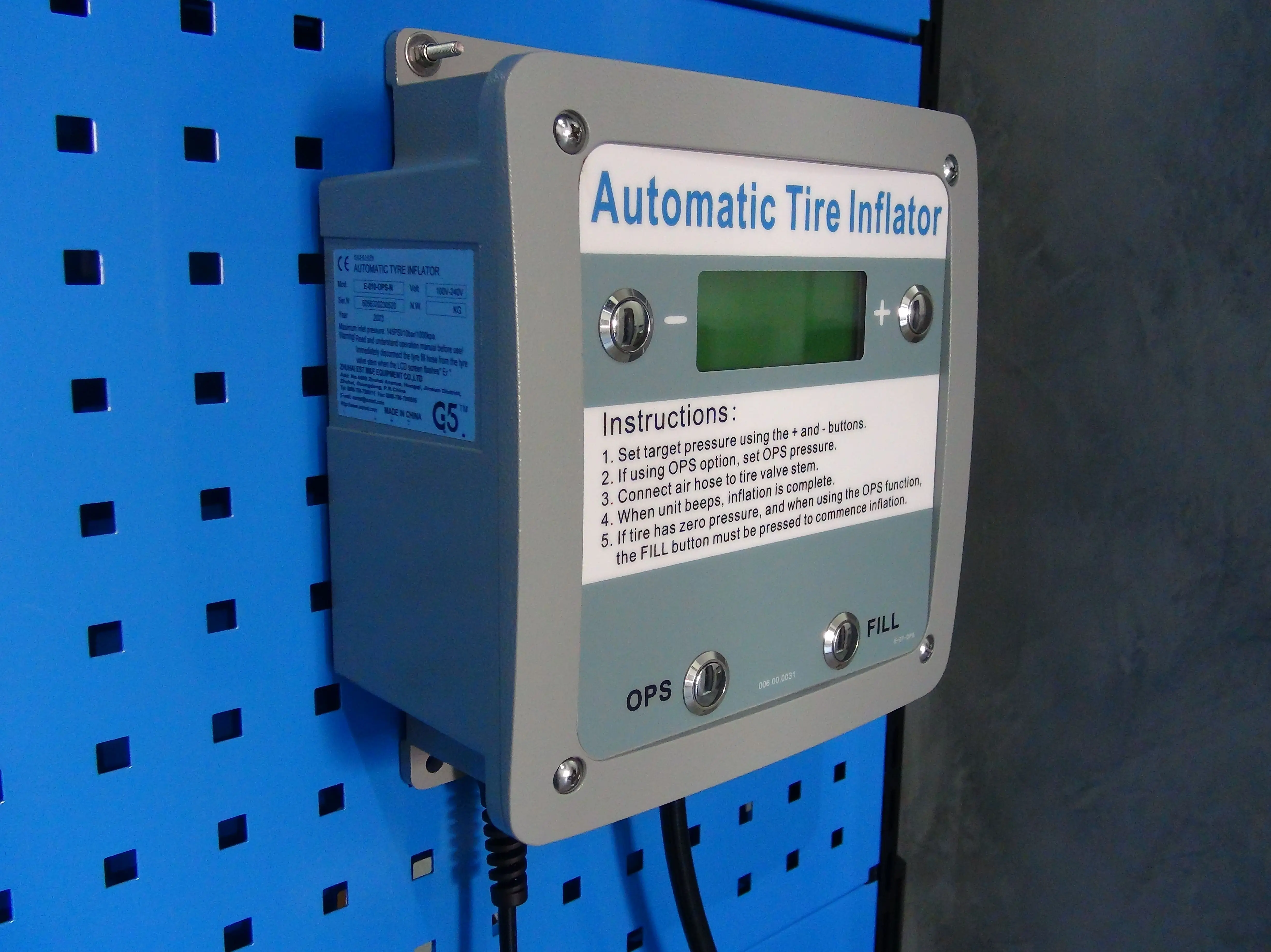 

G5 Wall Mounted Digital Tires Air Inflator Pressure Gauges Fully Automatic Tyres Inflators Tire Inflation Power 100~240V Machine