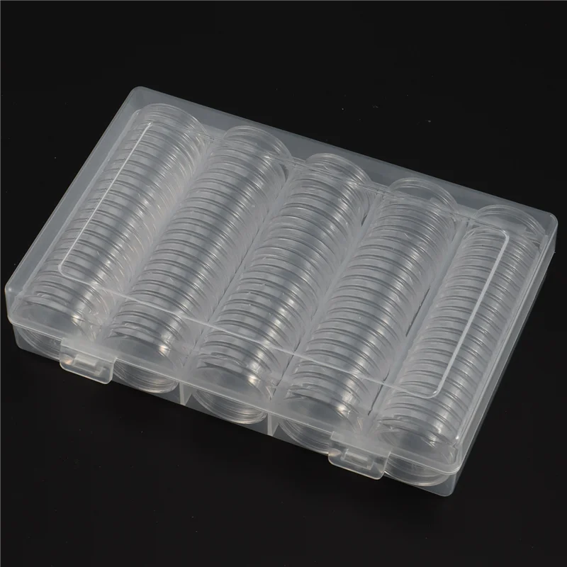 5Pcs 17/20/25/27/30Mm 동전 홀더, 폼 가스켓이있는 500Pcs 실버 코인 캡슐, 전문 동전 케이스