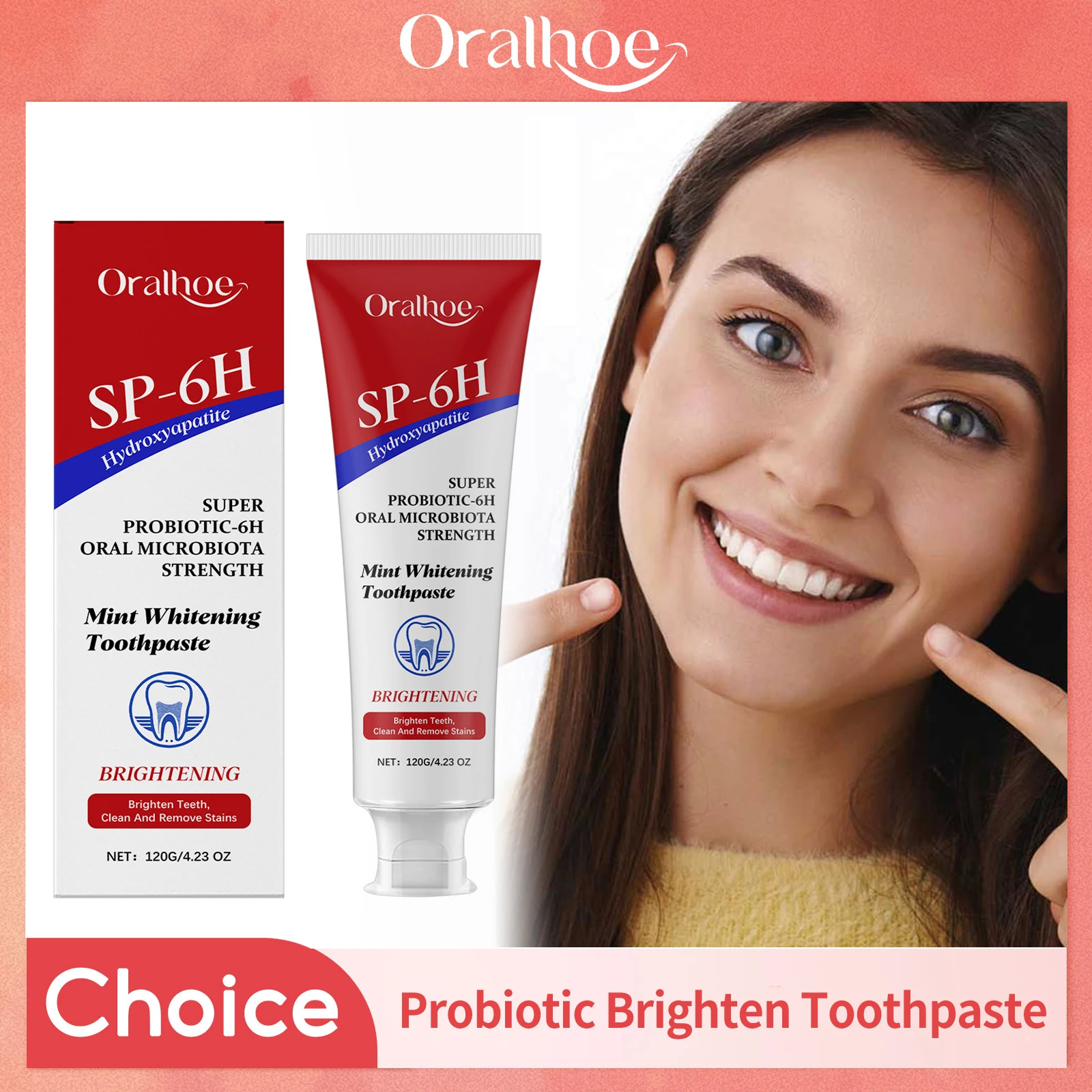 

SP-6 Пробиотическая зубная паста, отбеливание зубов, удаление пятен налета, улучшение неприятного запаха изо рта, гигиена полости рта, чистый продукт для осветления зубов