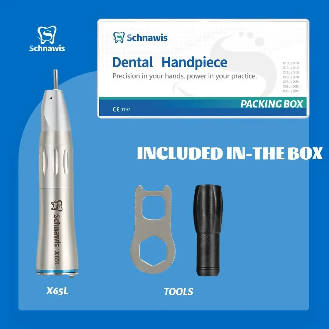 X65l odontologia peça de mão reta 1:1 anel azul peça de mão de água interna reta com fibra óptica usando para cirurgia de implante dentário