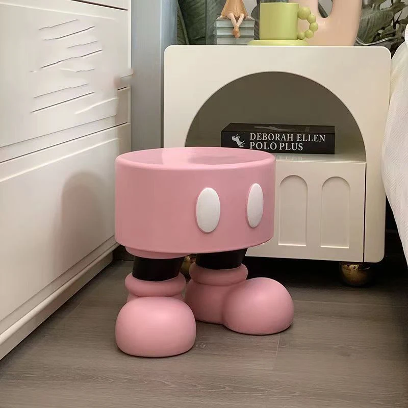 

Furniture Hallway Ottoman Stool Footrest Cartoon Stools Vanity Chair Seat Puffs Dresser Chair Ottoman Storage Home Decoration Or