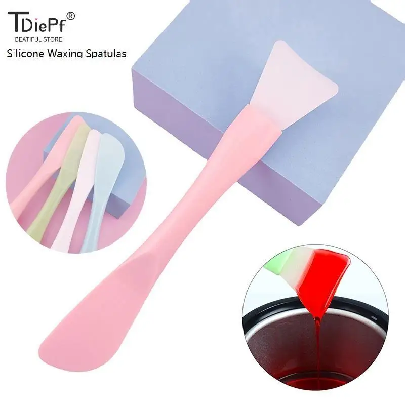 Double Head Silicone Cosmetic Waxing Spatulas Applicator Sticks Non-stick Hair Removal Sticks Body Wax Applicator Scraper Wax