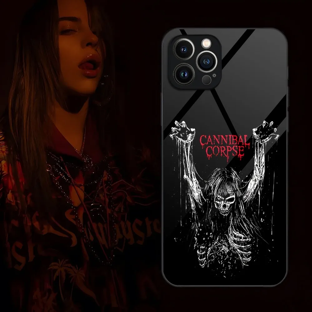 Cannibal Corpse Band Phone Case For IPhone 15 14 Pro 13 12 11 Mini XR Max 6 8 7 Plus SE 2022 Glass Design Cove