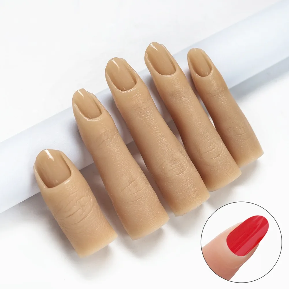 

Silicone Practice Fingers Soft Fake Fingers Nail Training Mannequin Finger for Acrylic Nails DIY Nail Art Beginners and Salon