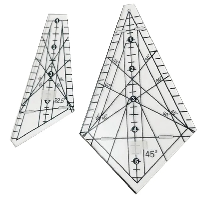 

Акриловая линейка для шитья в стиле пэчворк Squedge 22,5 ° /45 ° Швейный шаблон, линейка, линейка для лоскутного шитья, инструмент для трафарета для шитья своими руками