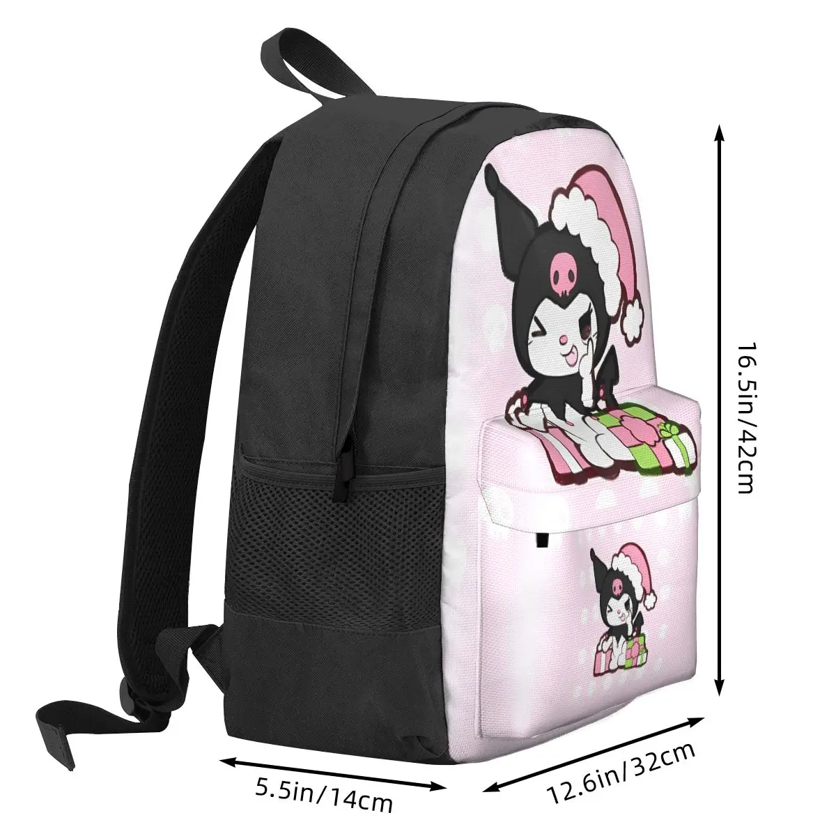 Pink Kuromi Christmas Cutie Women Backpack Mochila 3D Print Student School Bag Computer Backpack Kids Waterproof Shoulder Bag