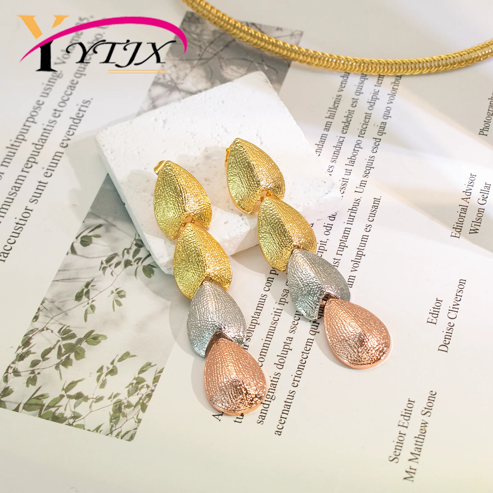 

YTJX Three Color Long Pendant Earrings Light Luxury Tassel Women's Party Jewelry Accessories Valentine's Day Gift 2026 New