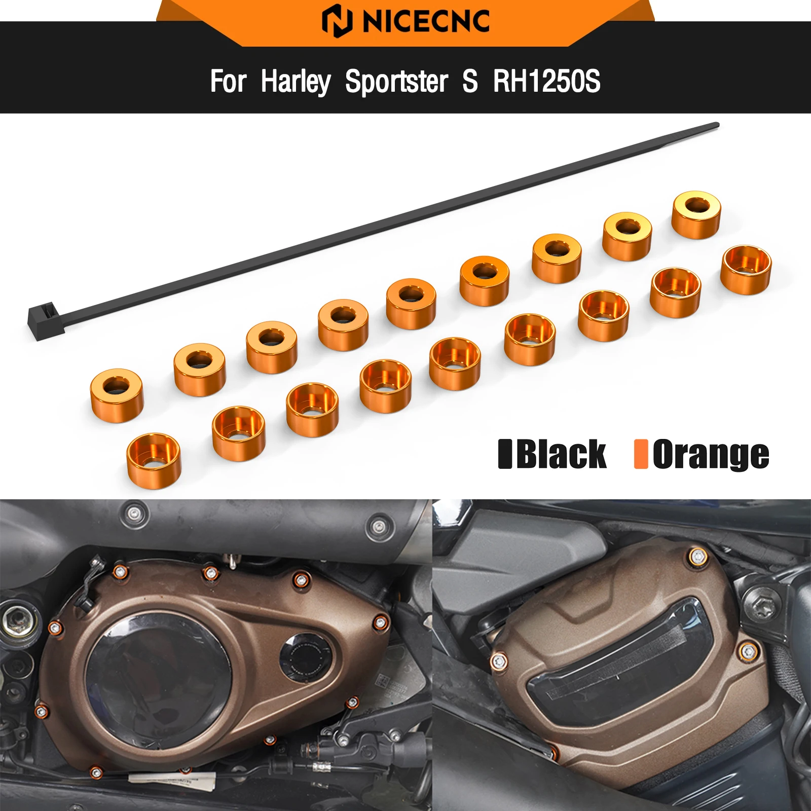 

For Harley Sportster S RH1250S 2021-2024 Engine Case Cover Bolt Trim Rings Pan America 1250 RA1250 Nightster RH975 2023-2024