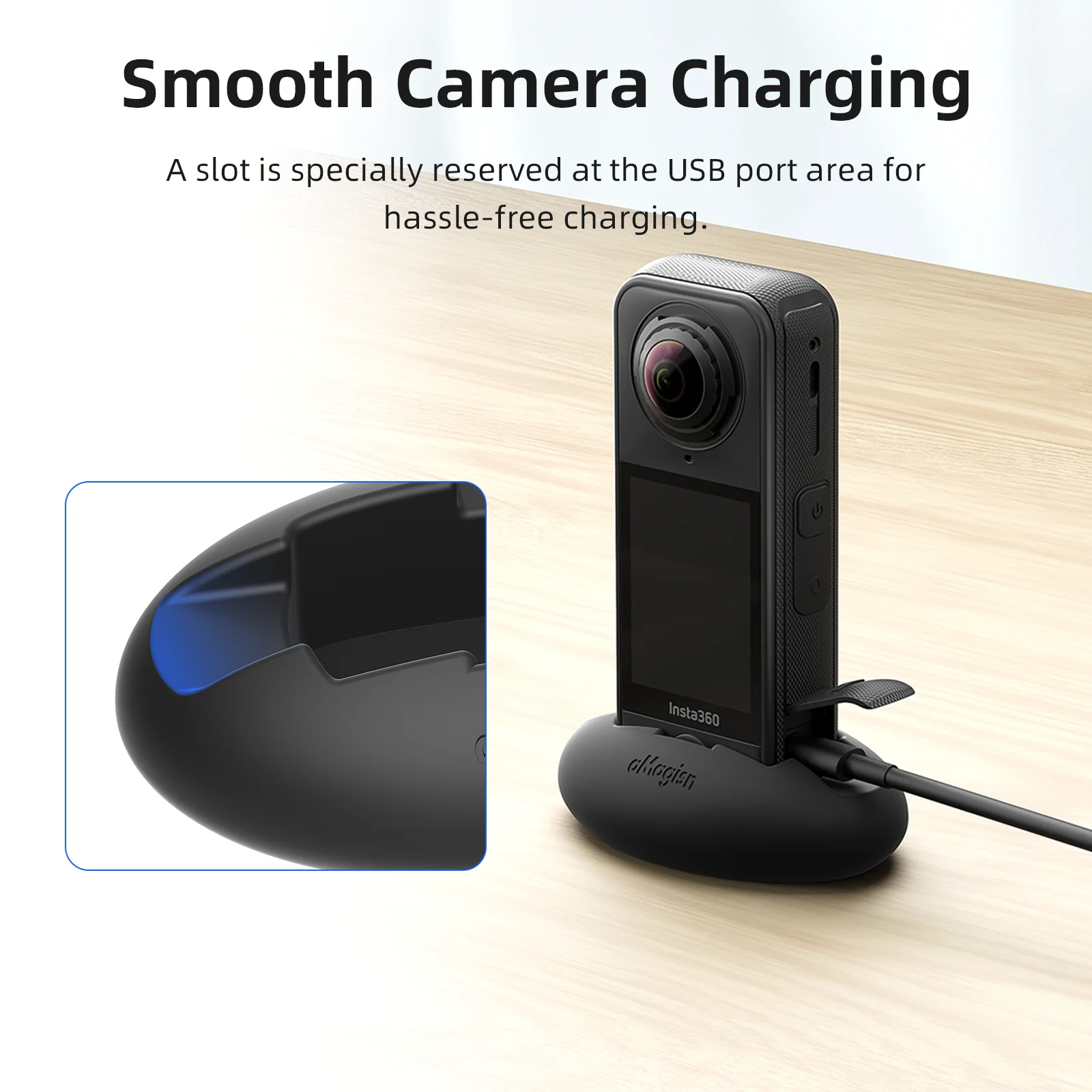 aMagisn Non-Slip Silicone Base for Insta360 X4 Air - Multi-Purpose Desktop & Car Mount for Insta 360 X3/X4 Air Accessories view 2