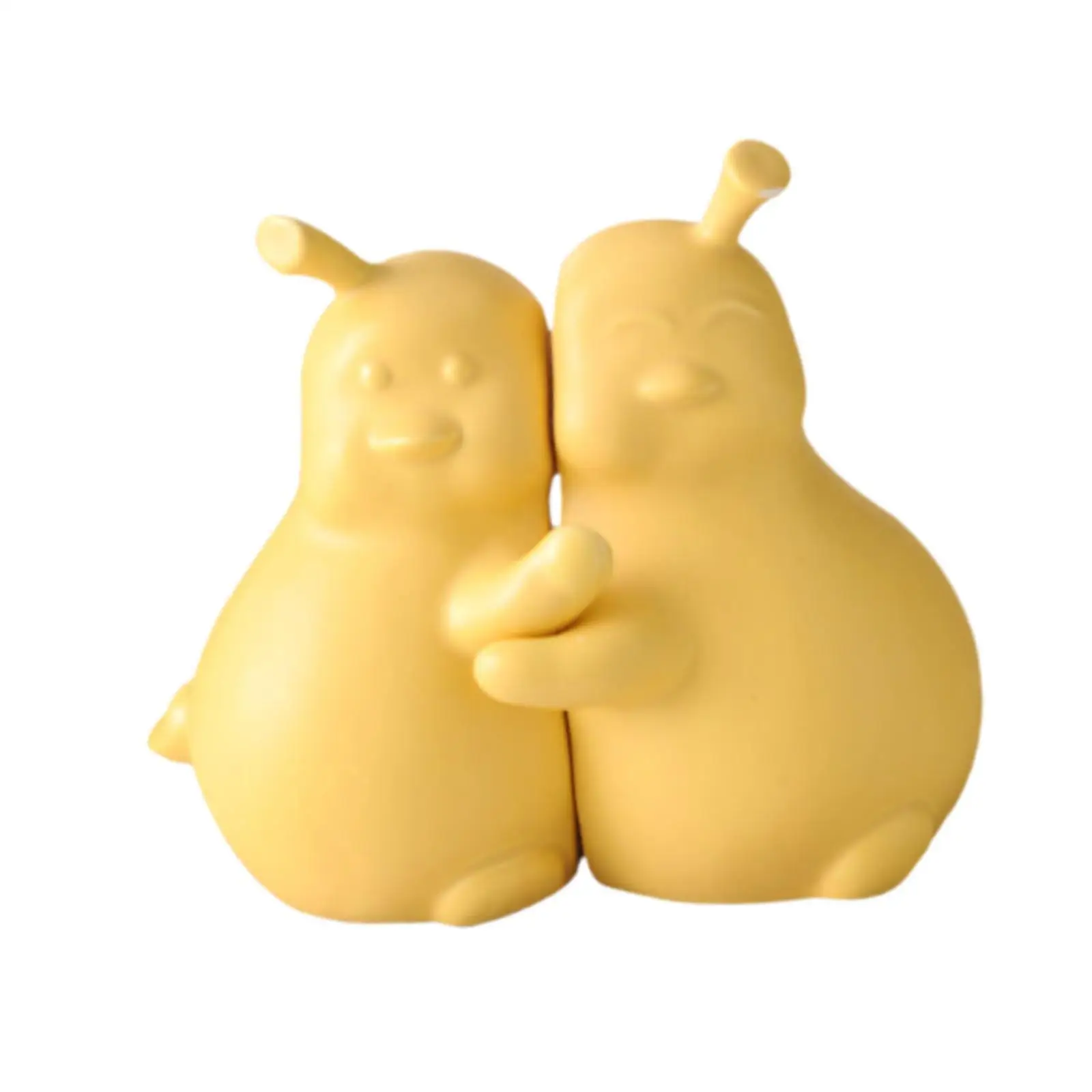 2x Duck Statues Figurines Funny Office Pear Bookends Book Holder Stopper for Bookshelf Stationery Fireplaces Library Bedroom
