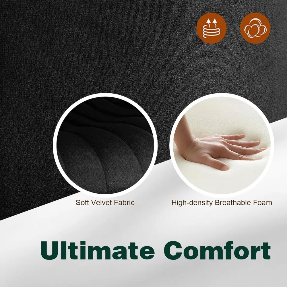 Modern Bar Stools Set of 3, Velvet Height Adjustable Swivel Barstools, Armless Kitchen Island Counter Chairs with