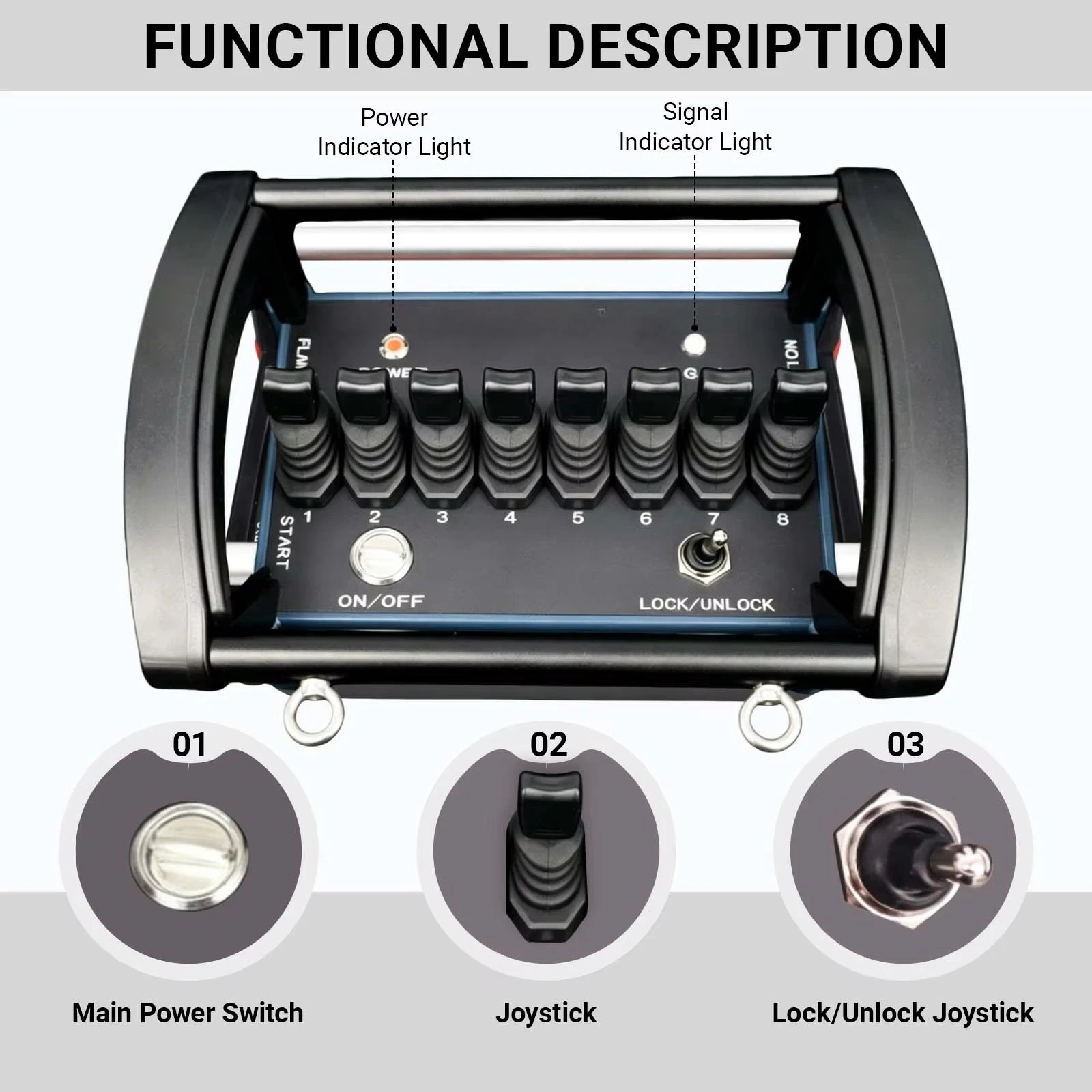 Industrial Hydraulic Remote Control With Safety Lock, Universal Control Equipment for Crawler Crane and Excavator