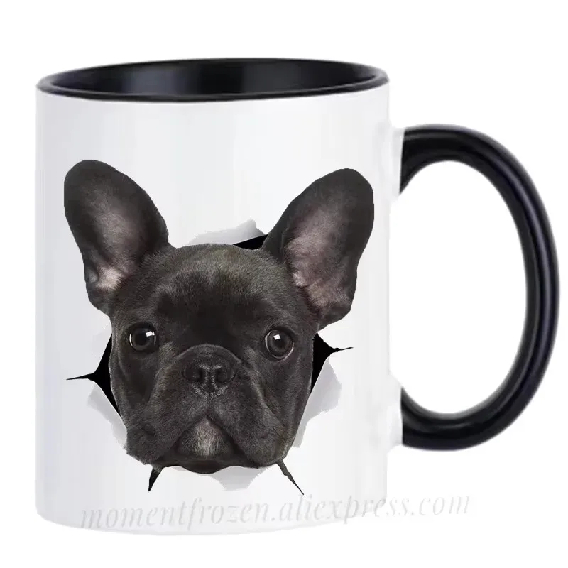 Black French Bulldog Coffee Mugs, French Bull Dog Cups, Drinkware Doggy Pet Lover, Coffeeware, Home Decal, Animal Mugs