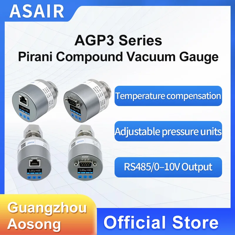 ASAIR AGP3 Series MEMS resistance pirani vacuum gauge digital display replaces yingfukang PSG500 vacuum gauge