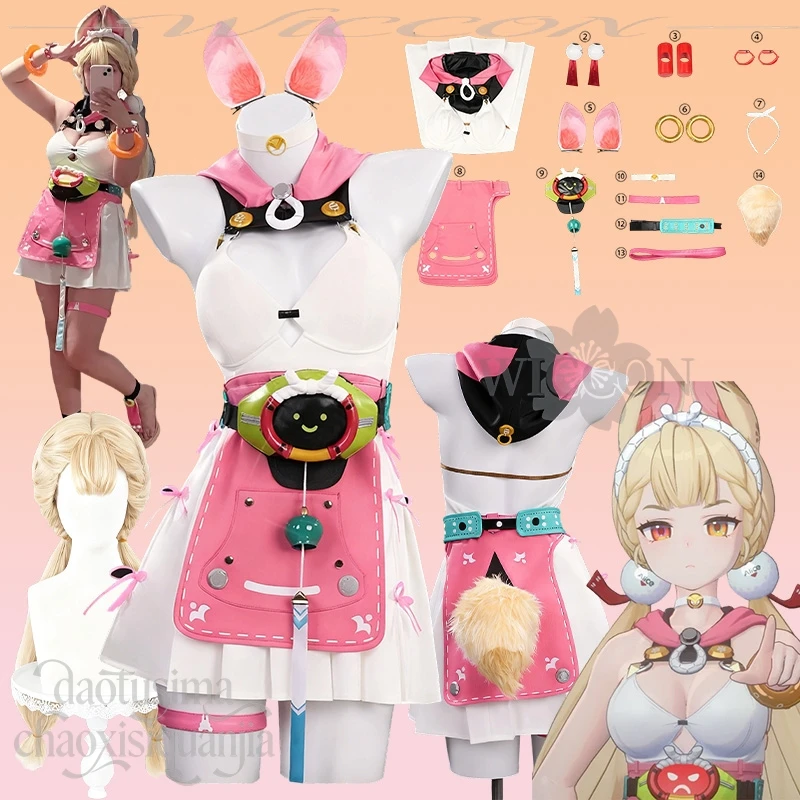 

Alice Thymefield New Costume Sea Of Thyme Cosplay Anime Game Zenless Zone Zero Kawaii Furry Headwear Sexy Jumpsuit Mini Dress