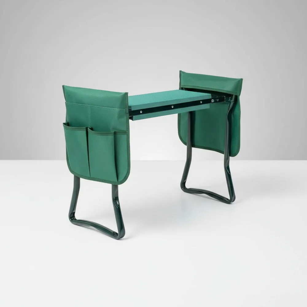 

Foldable Garden Kneeler Seat with Thick EVA Foam Pad, Heavy Duty Bench Tool Pouch for Outdoor Gardening Fishing