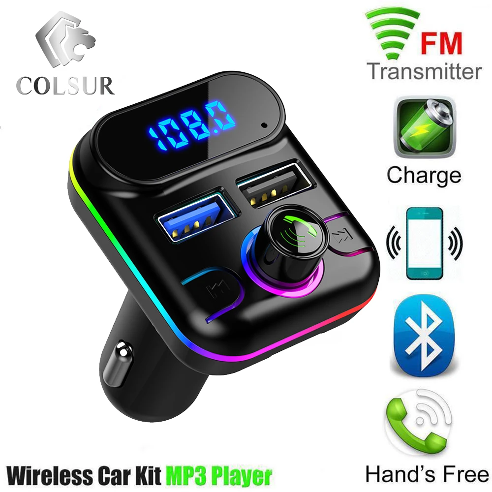 Car Bluetooth V5.0 USB 4.2A Fast Car Charger Mp3 Transmitter Player U Disk Fm Call Bluetoot Support Hands-free Transmitters