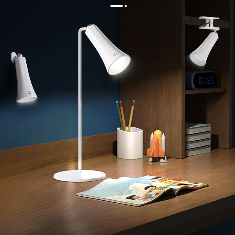 Desk Lamp Multifunctional Type-C Rechargeable Reading Lamp 4 In 1 Study Office Portable Bedside Night Light Magnetic Wall Sconce