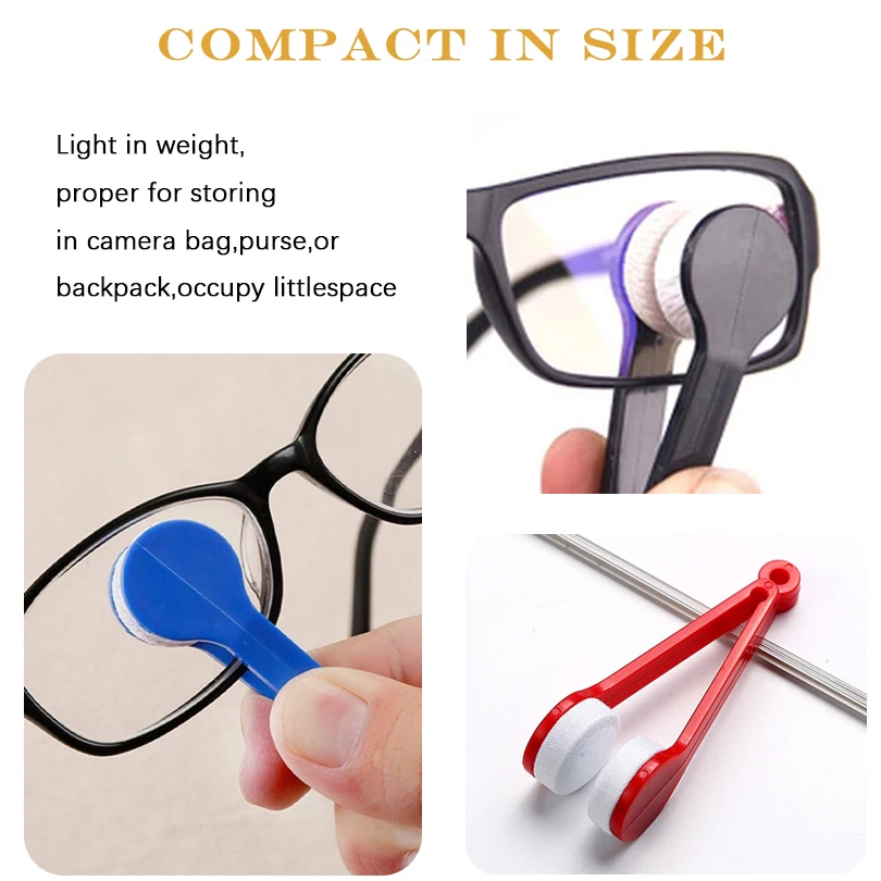 Two-side Glasses Brush Soft Microfiber Spectacles Cleaner Glasses New Creative Cleaner Rub Eyeglass Cleaning Brush Wiping Tool