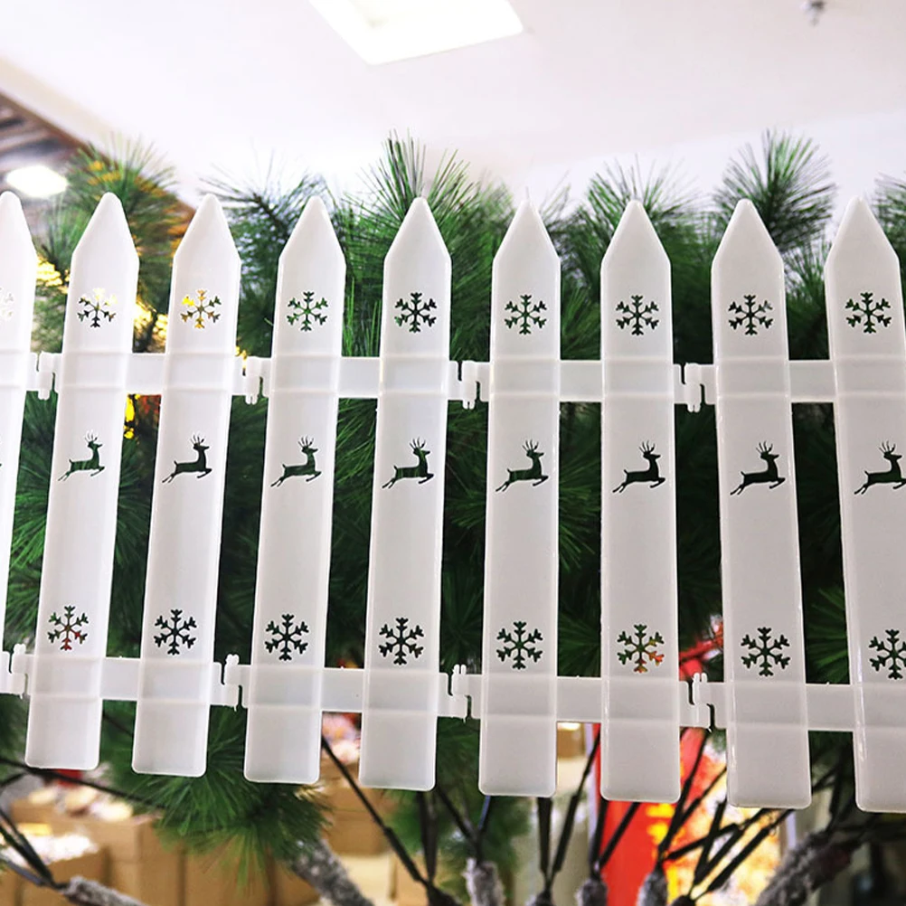 

30pcs Christmas Deer Fence Decoration Plastic Small Fences for Tree Indoor Outdoor Garden Border Yard Party Supplies
