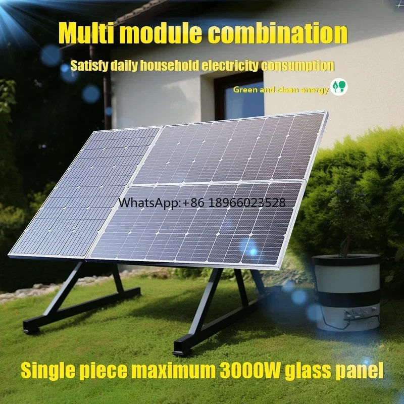 3000W Glass Rigid Solar Panel 18V High Efficiency Waterproof Monocrystalline 6kw Solar Panel Kit  For Home Off Grid Applications