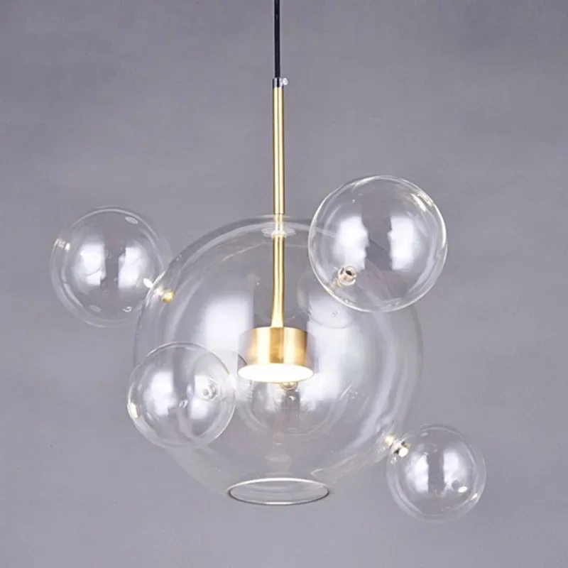 Nordic Modern LED Chandelier Household Living Room LED Lamp Interior Lamps Mickey Bubble Glass Restaurant Installation Bar