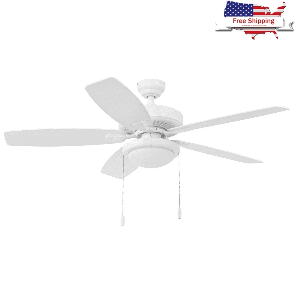 52 بوصة مروحة سقف خارجية داخلية مع سلاسل سحب خفيفة عكس الضوء محرك عكسي 3 سرعات شفرات زجاجية بلوري كفاءة الهواء