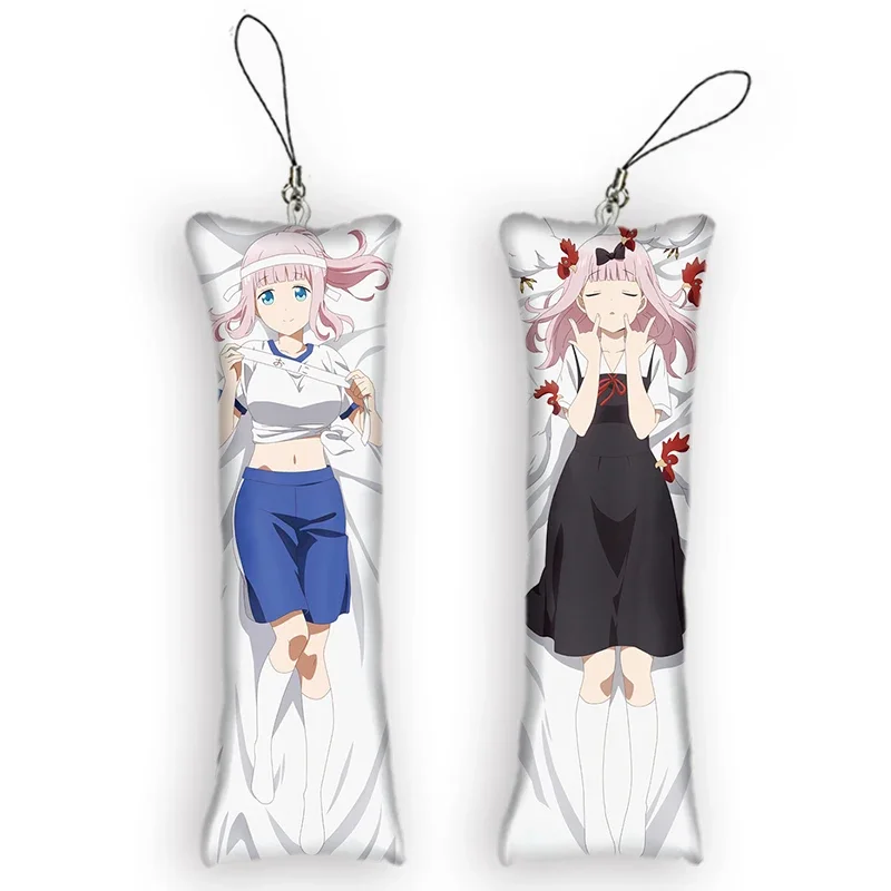 

New design Kaguya-sama: Love Is War Mini Dakimakura Keychain Cute Fujiwara Chika Anime Key Chain Pendant Otaku Bag Pendants