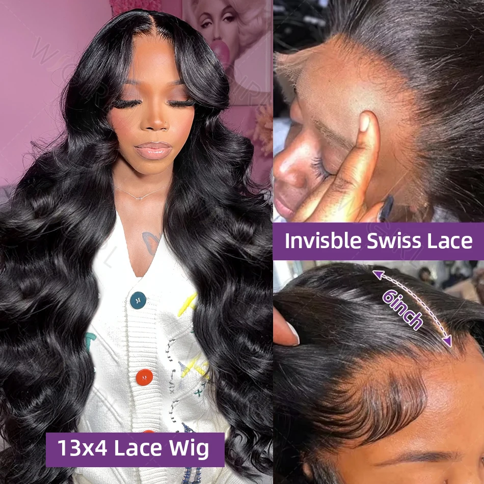 Smilegirl 220 Density 30 36 Inch Body Wave Lace Frontal Human Hair Wigs 13x6 13x4 Remy Transparent 5x5 Glueless Wig Lace Front Wig